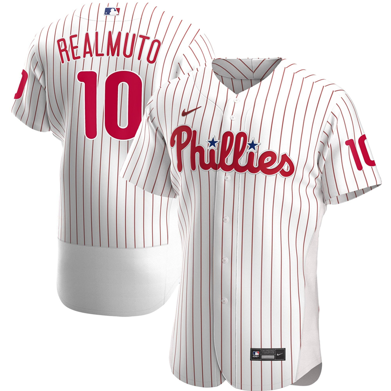 2020 MLB Men Philadelphia Phillies JT Realmuto Nike White Home 2020 Authentic Player Jersey 1